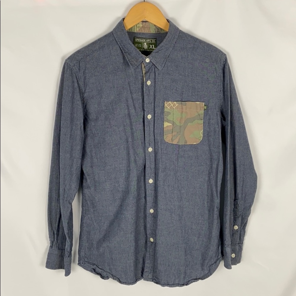 GRENADE MFG. CO. Camo Button Down Shirt